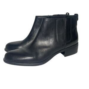 FRANCO SARTO Women's Booties Black Leather Size 9.5M Comfy